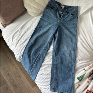 H&M Women's Wide Leg Blue Jeans